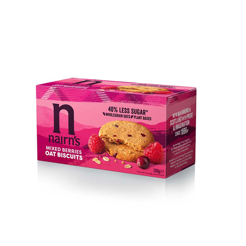 Mixed Berries Oat Biscuits Wheat Free 200g